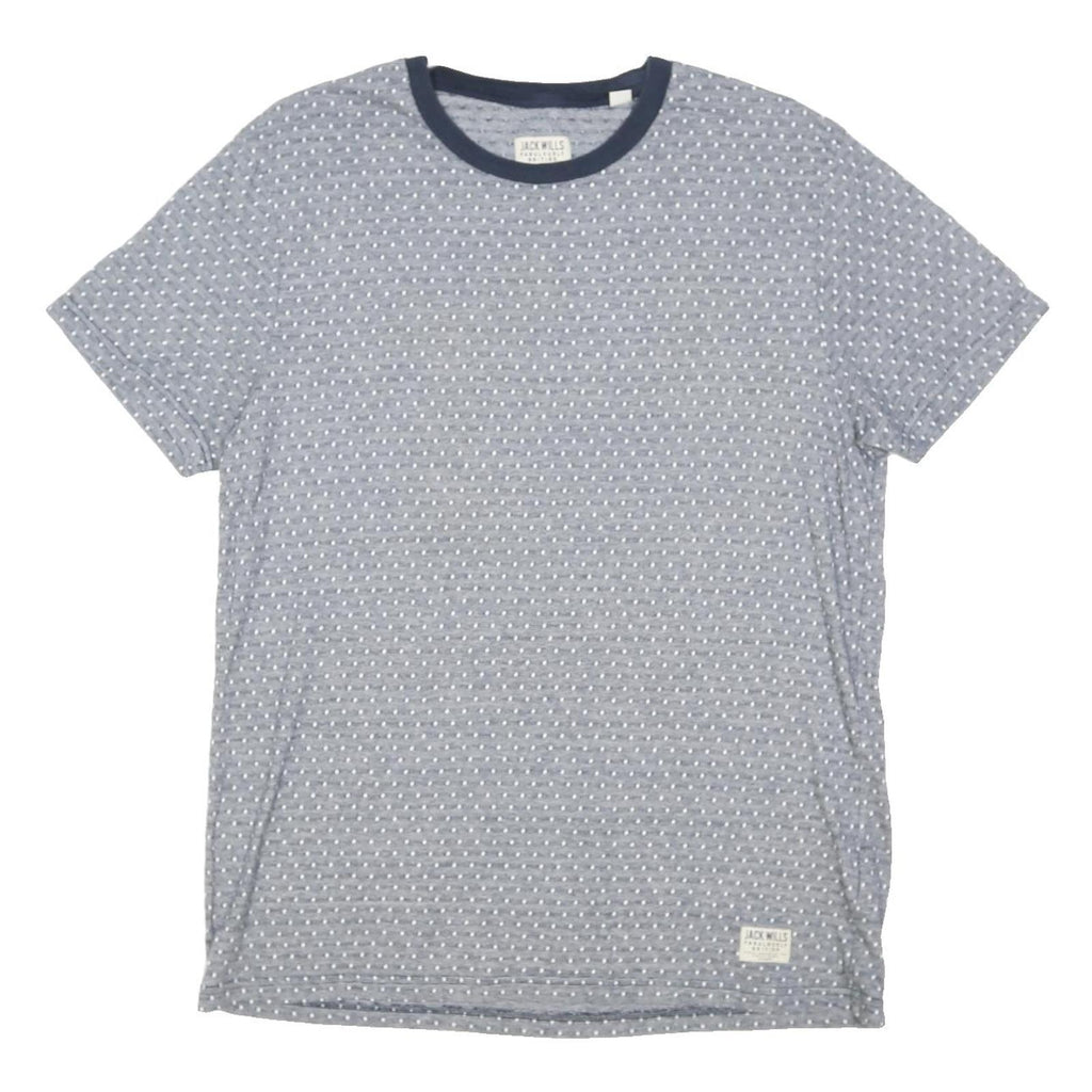 JACK WILLS Mens Blue Crew Neck Short Sleeve Graphic T-Shirt L