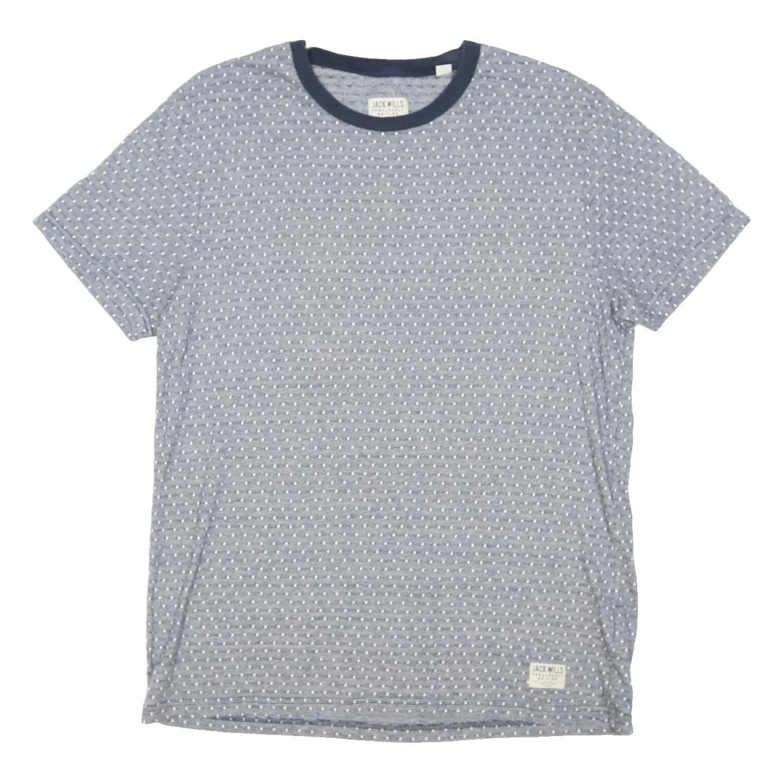 JACK WILLS Mens Blue Crew Neck Short Sleeve Graphic T-Shirt L
