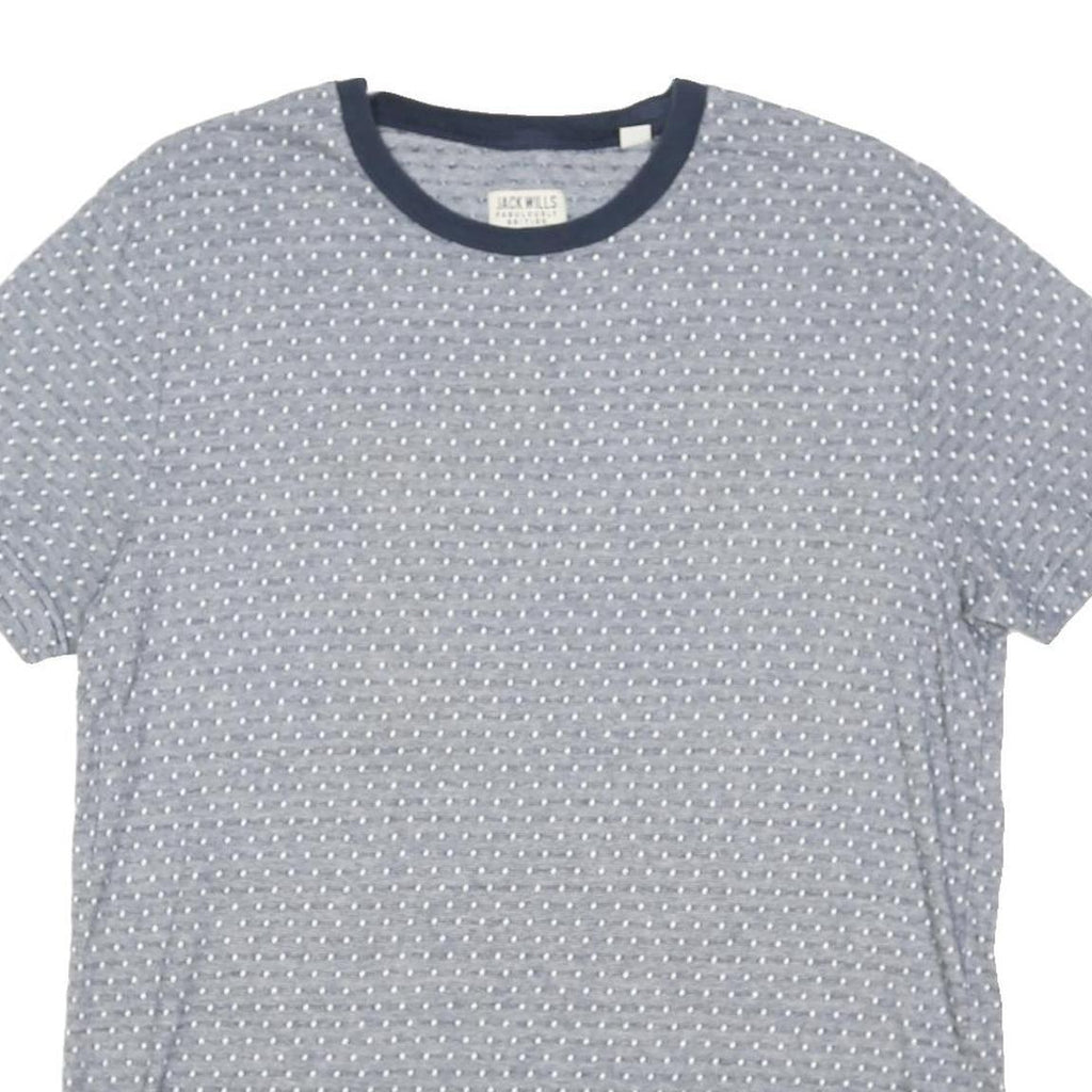 JACK WILLS Mens Blue Crew Neck Short Sleeve Graphic T-Shirt L