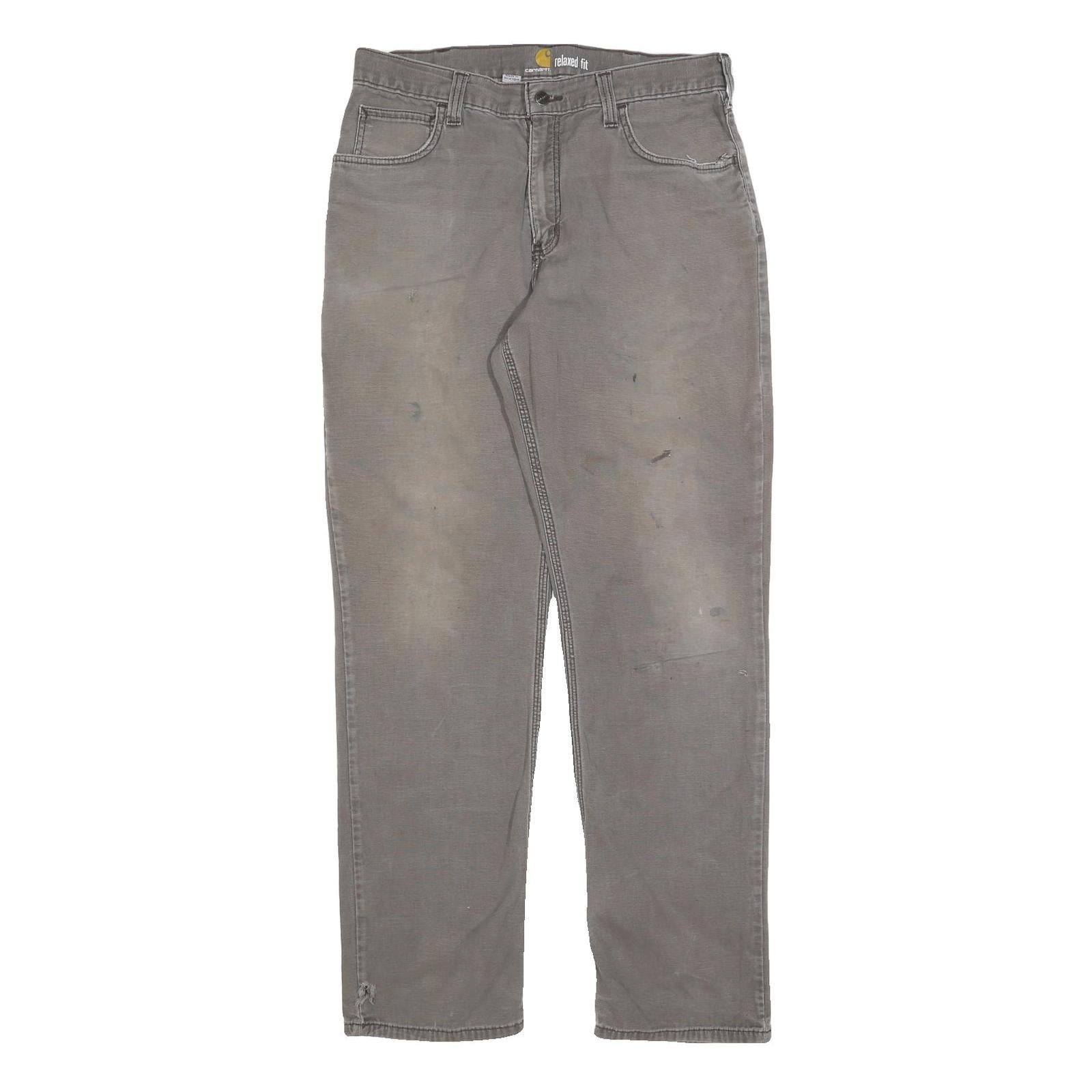 CARHARTT Mens Jeans Grey Relaxed Straight Denim Good Condition W33 L34 Workwear