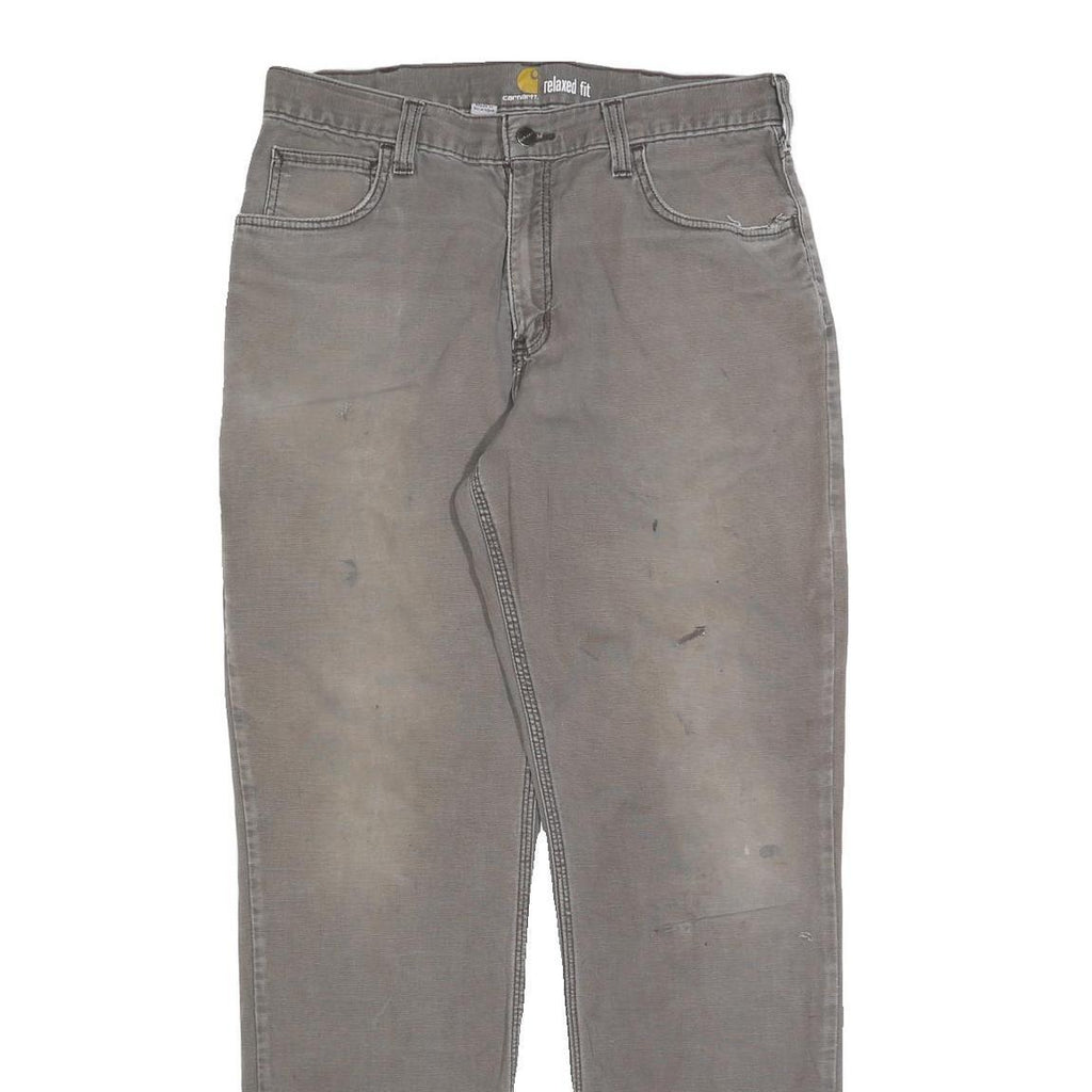 CARHARTT Mens Jeans Grey Relaxed Straight Denim Good Condition W33 L34 Workwear