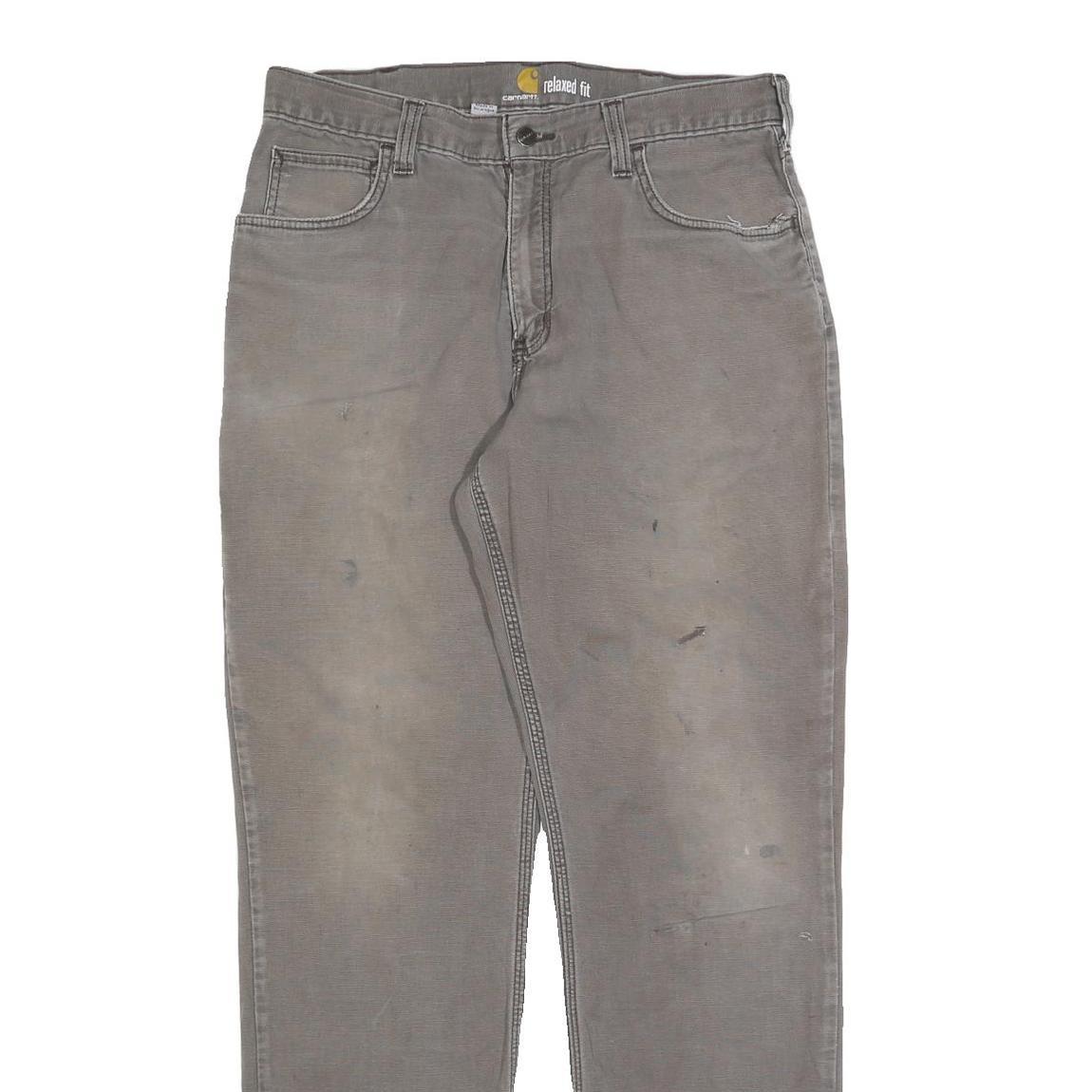 CARHARTT Mens Jeans Grey Relaxed Straight Denim Good Condition W33 L34 Workwear