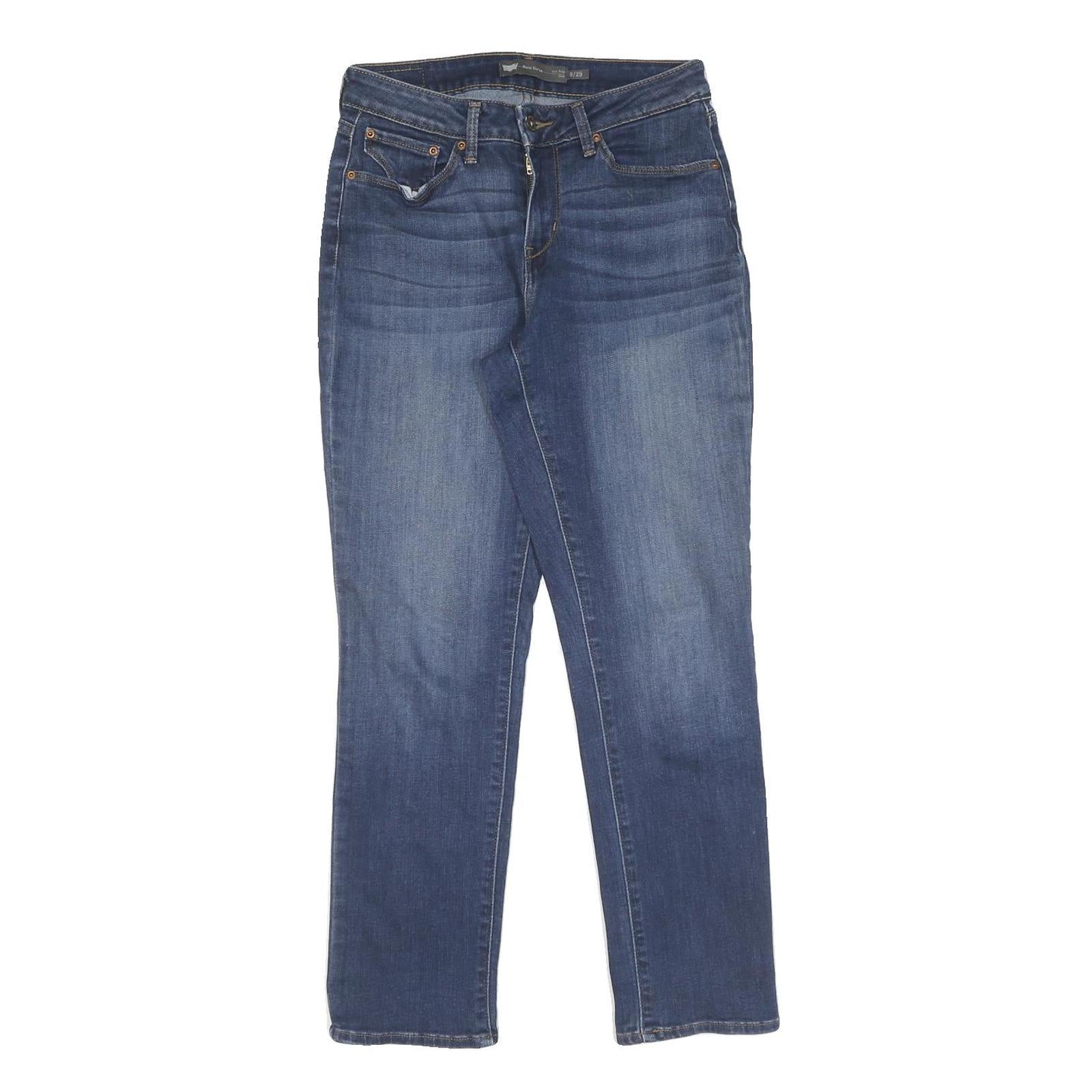 LEVI'S Womens Slim Blue Denim Medium Wash Jeans W28 L28 Stylish Zip Closure