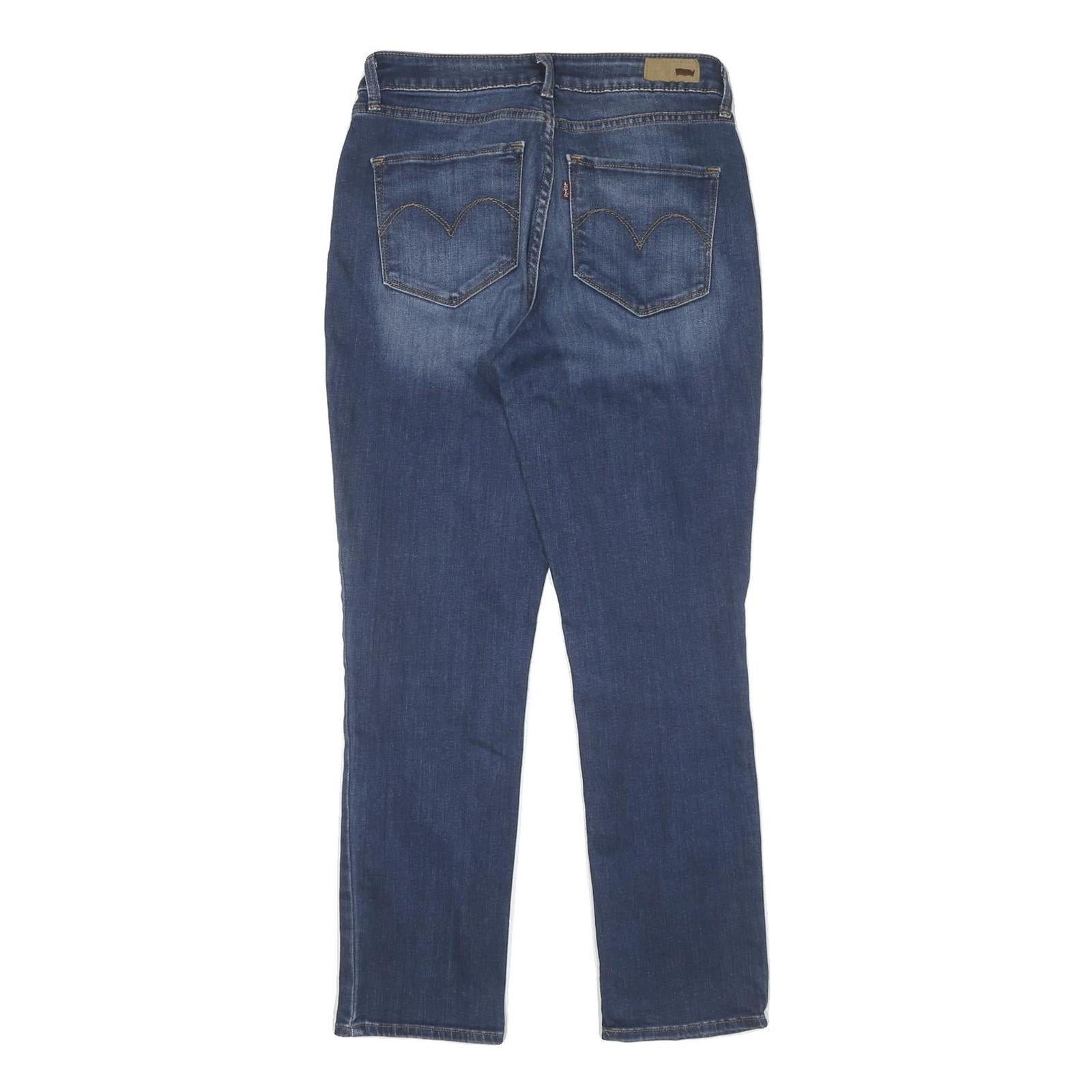 LEVI'S Womens Slim Blue Denim Medium Wash Jeans W28 L28 Stylish Zip Closure