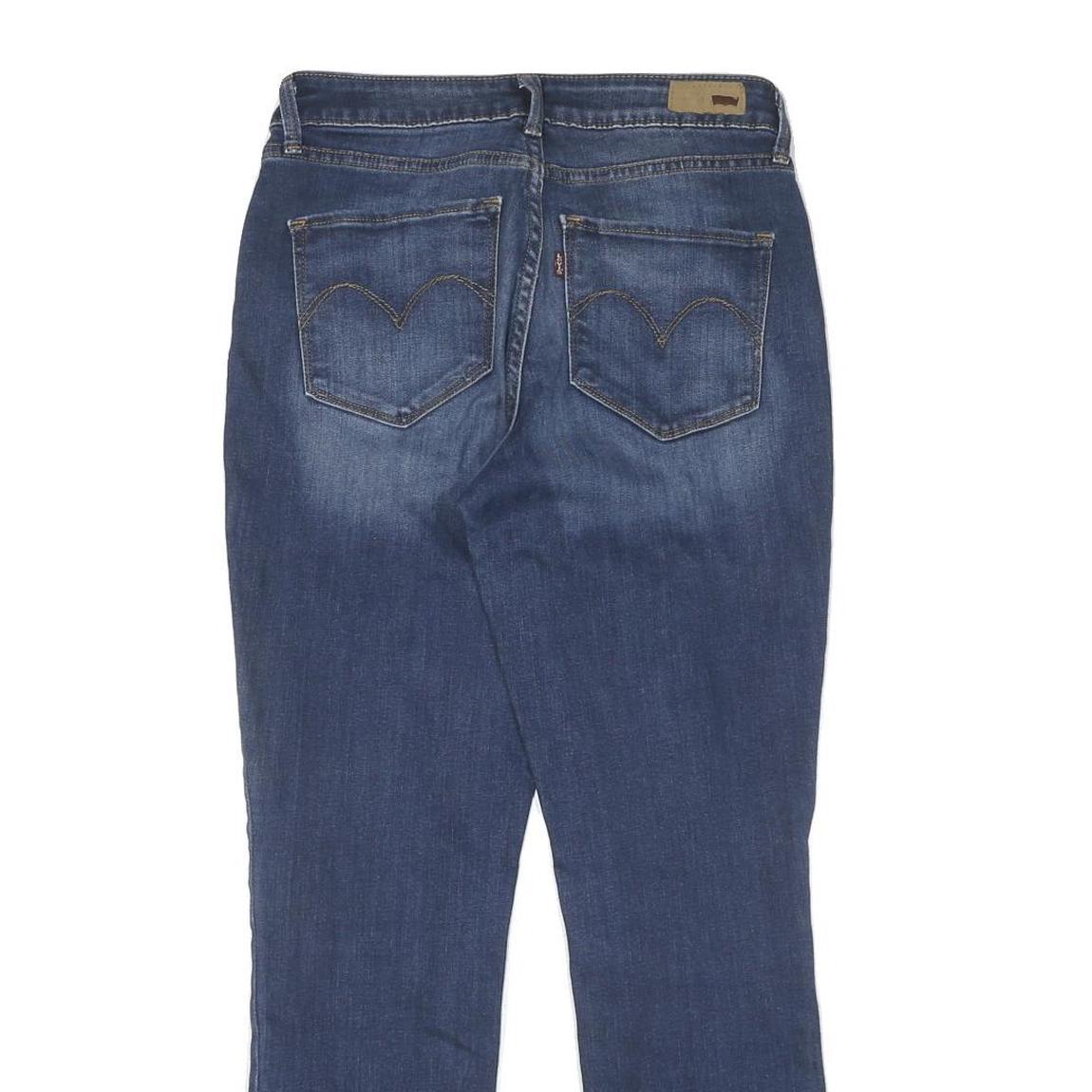 LEVI'S Womens Slim Blue Denim Medium Wash Jeans W28 L28 Stylish Zip Closure