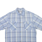 COLUMBIA Mens Blue & White Check Shirt S Cotton Blend Casual Summer Lightweight