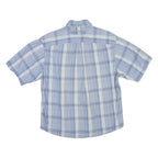 COLUMBIA Mens Blue & White Check Shirt S Cotton Blend Casual Summer Lightweight