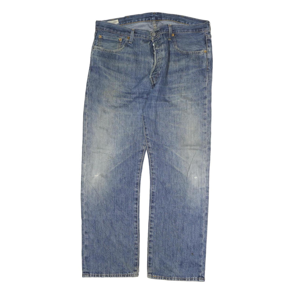 LEVI'S 501 Mens Jeans Blue Regular Straight Denim Medium W38 L30 Classic Button