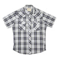 WRANGLER Mens Black & Grey Check Shirt S Cotton Blend Casual Western Style