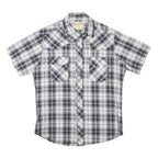 WRANGLER Mens Black & Grey Check Shirt S Cotton Blend Casual Western Style