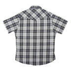 WRANGLER Mens Black & Grey Check Shirt S Cotton Blend Casual Western Style