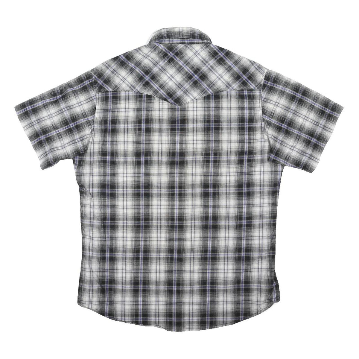 WRANGLER Mens Black & Grey Check Shirt S Cotton Blend Casual Western Style