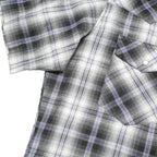 WRANGLER Mens Black & Grey Check Shirt S Cotton Blend Casual Western Style