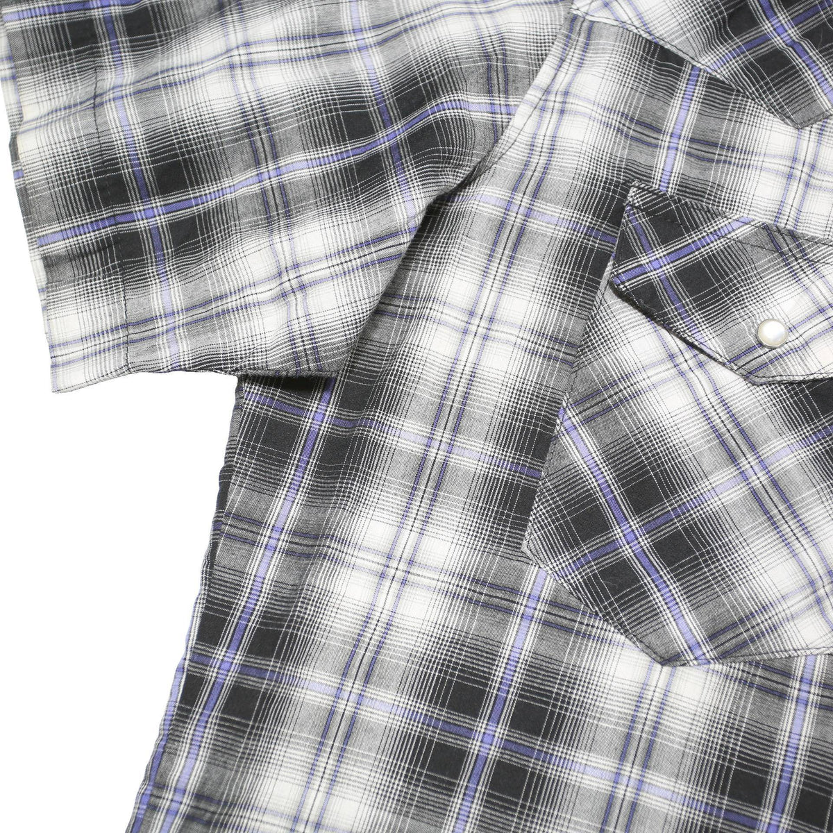 WRANGLER Mens Black & Grey Check Shirt S Cotton Blend Casual Western Style