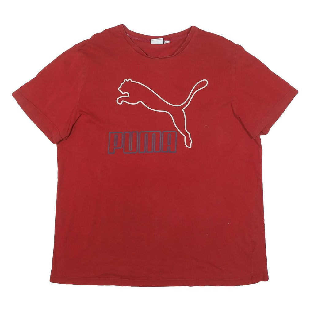 PUMA Mens Red Graphic T-Shirt XL Short Sleeve Crew Neck Sport Casual Wear