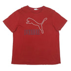 PUMA Mens Red Graphic T-Shirt XL Short Sleeve Crew Neck Sport Casual Wear