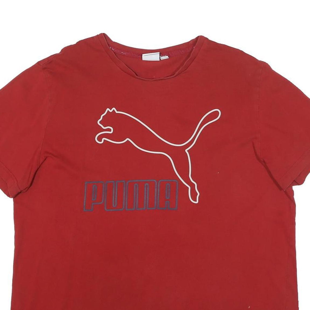 PUMA Mens Red Graphic T-Shirt XL Short Sleeve Crew Neck Sport Casual Wear