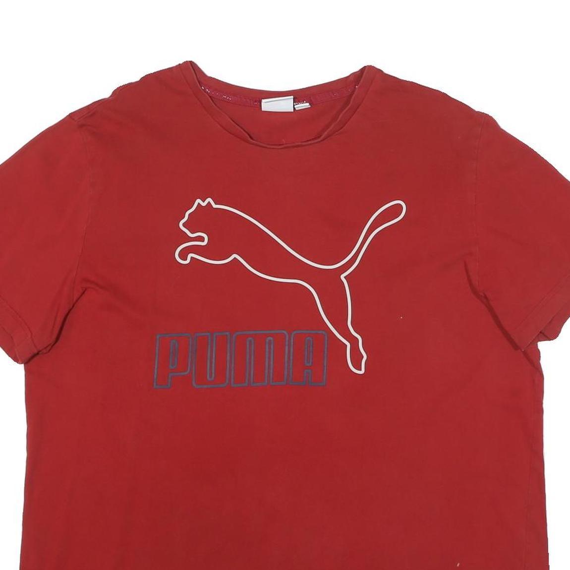PUMA Mens Red Graphic T-Shirt XL Short Sleeve Crew Neck Sport Casual Wear