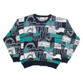 CELEBRITY CLUB Womens Patterned Jumper Grey Geometric Tight Knit L