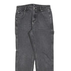 RESET Womens Regular Grey Denim Jeans W28 L28 Workwear Cotton Blend Zip