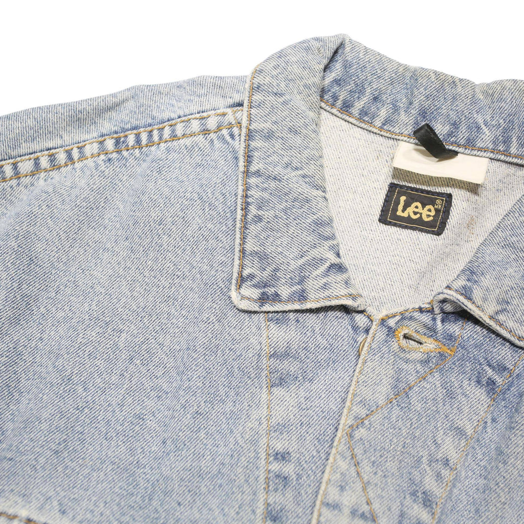 LEE Mens Blue Denim Jacket XL Cotton Blend Button Closure Classic Fit Casual