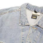LEE Mens Blue Denim Jacket XL Cotton Blend Button Closure Classic Fit Casual