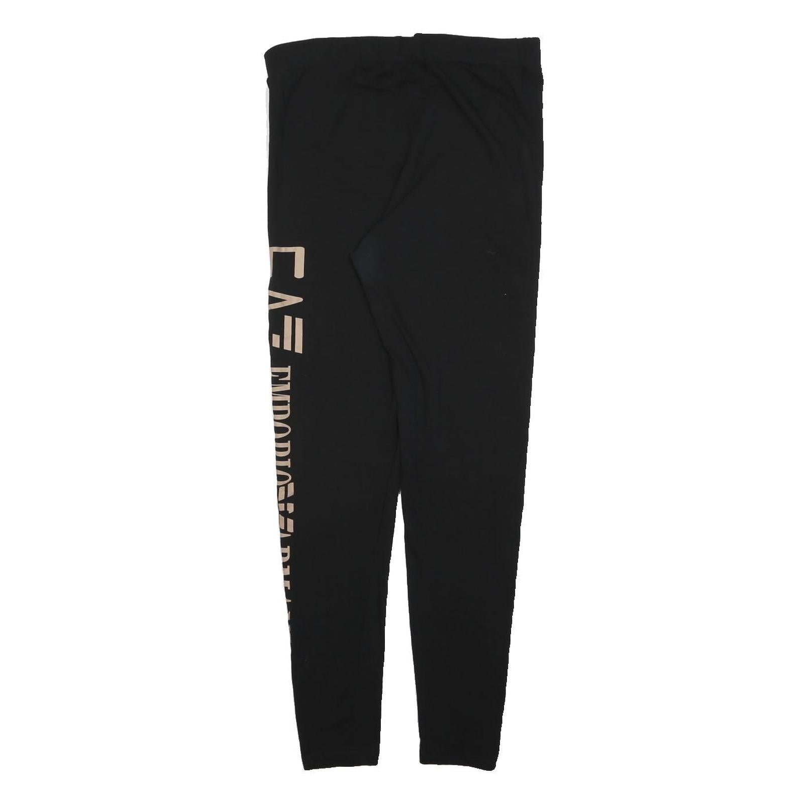 EMPORIO ARMANI Womens Joggers Black Slim Tapered XL W28 L27 Logo Print