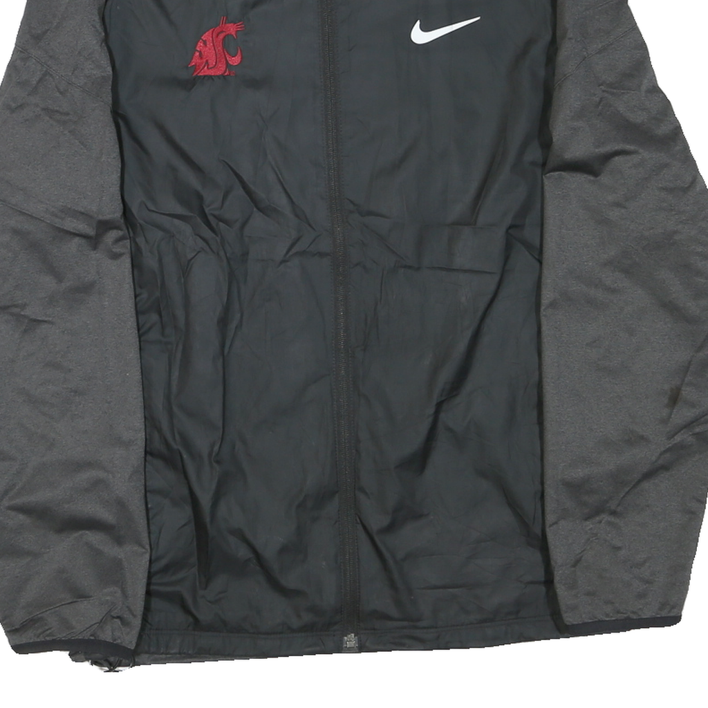 NIKE Mens Black & Grey Sports Zip Jacket S Polyester Blend Lightweight