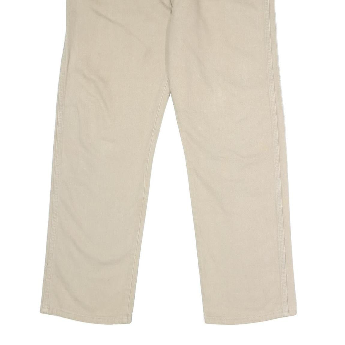 WRANGLER Mens Relaxed Beige Cotton Jeans W36 L30 Casual Zip Closure