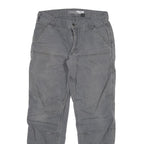 CARHARTT Mens Relaxed Grey Cotton Blend Trouser W30 L29 Workwear Zip Closure
