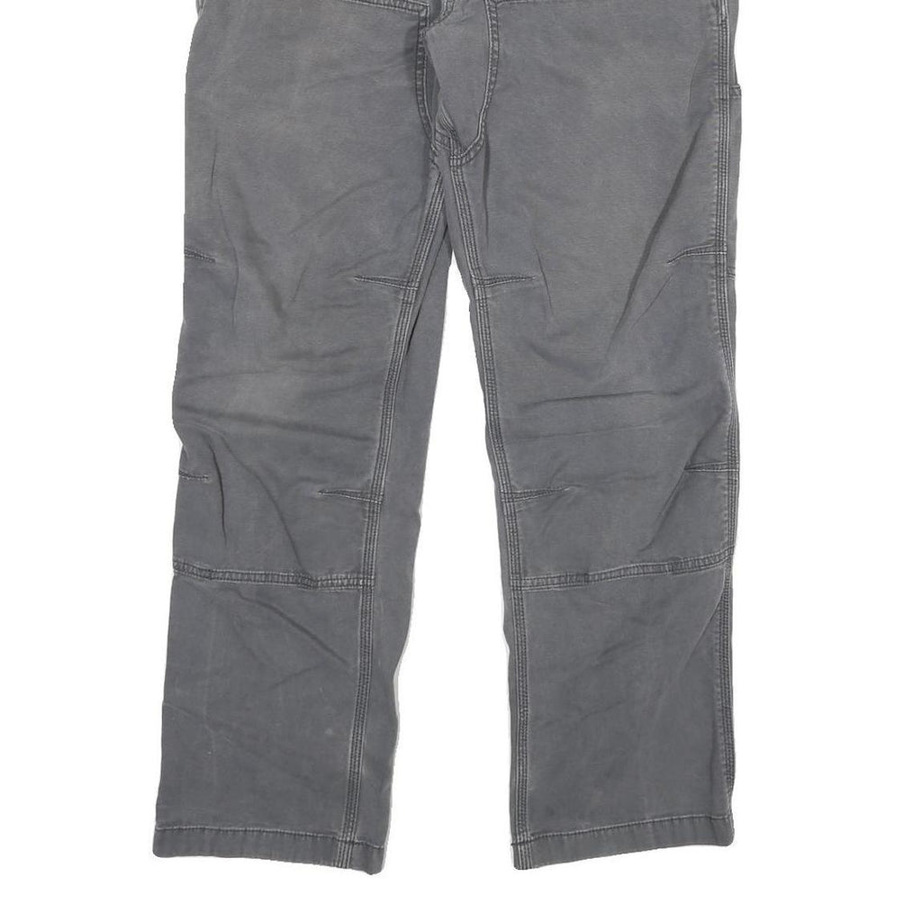 CARHARTT Mens Relaxed Grey Cotton Blend Trouser W30 L29 Workwear Zip Closure