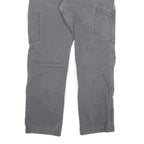 CARHARTT Mens Relaxed Grey Cotton Blend Trouser W30 L29 Workwear Zip Closure