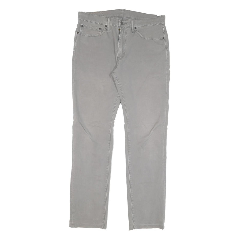 LEVI'S Mens Slim Grey Cotton Blend Trousers W34 L31 Zip Closure Stylish Fit