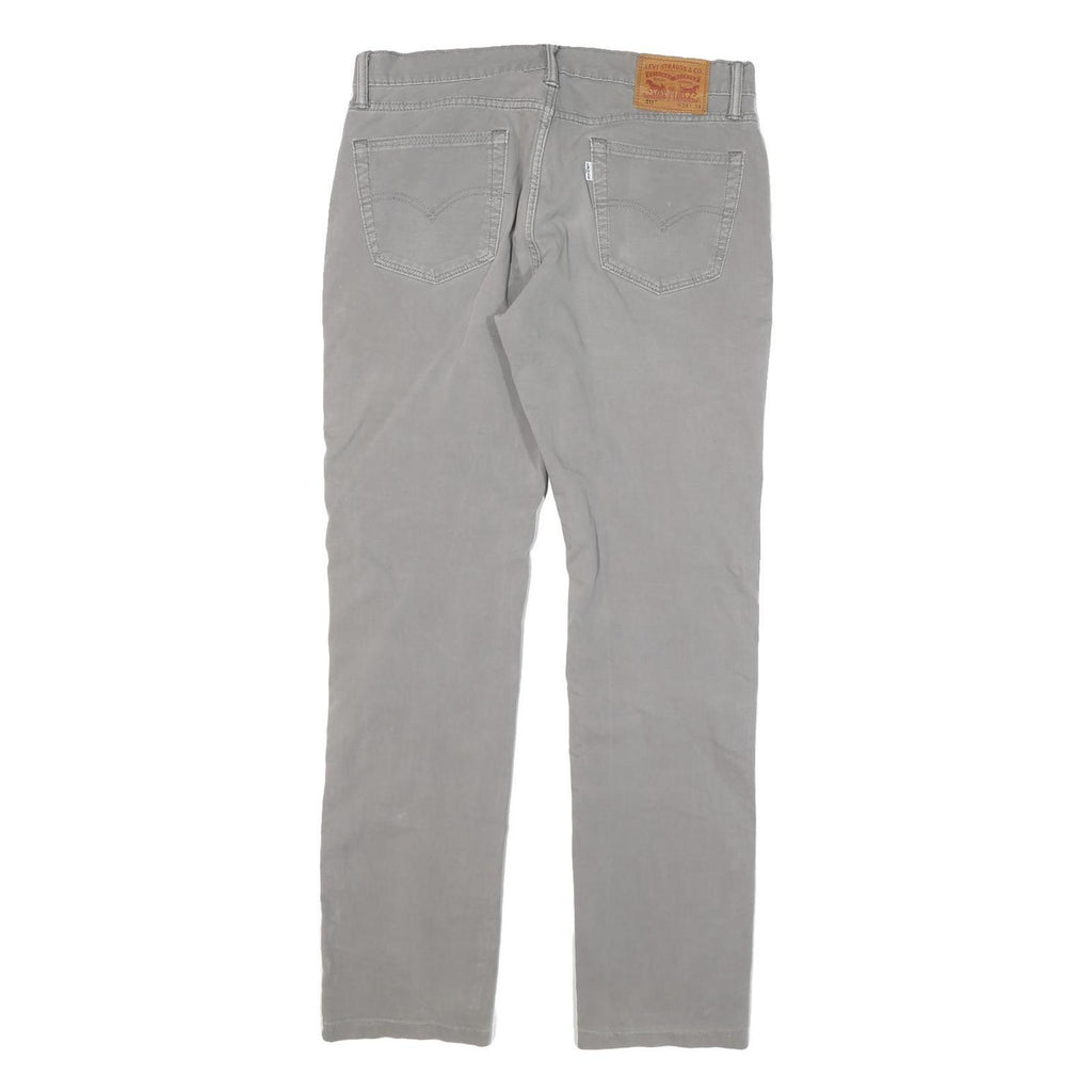 LEVI'S Mens Slim Grey Cotton Blend Trousers W34 L31 Zip Closure Stylish Fit
