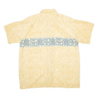 GO BAREFOOT Mens Hawaiian Shirt Yellow Crazy Pattern XL