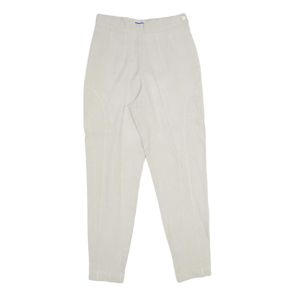 COLLECTION 5 Womens Cotton Blend Beige Regular Fit Straight Trousers W28 L28