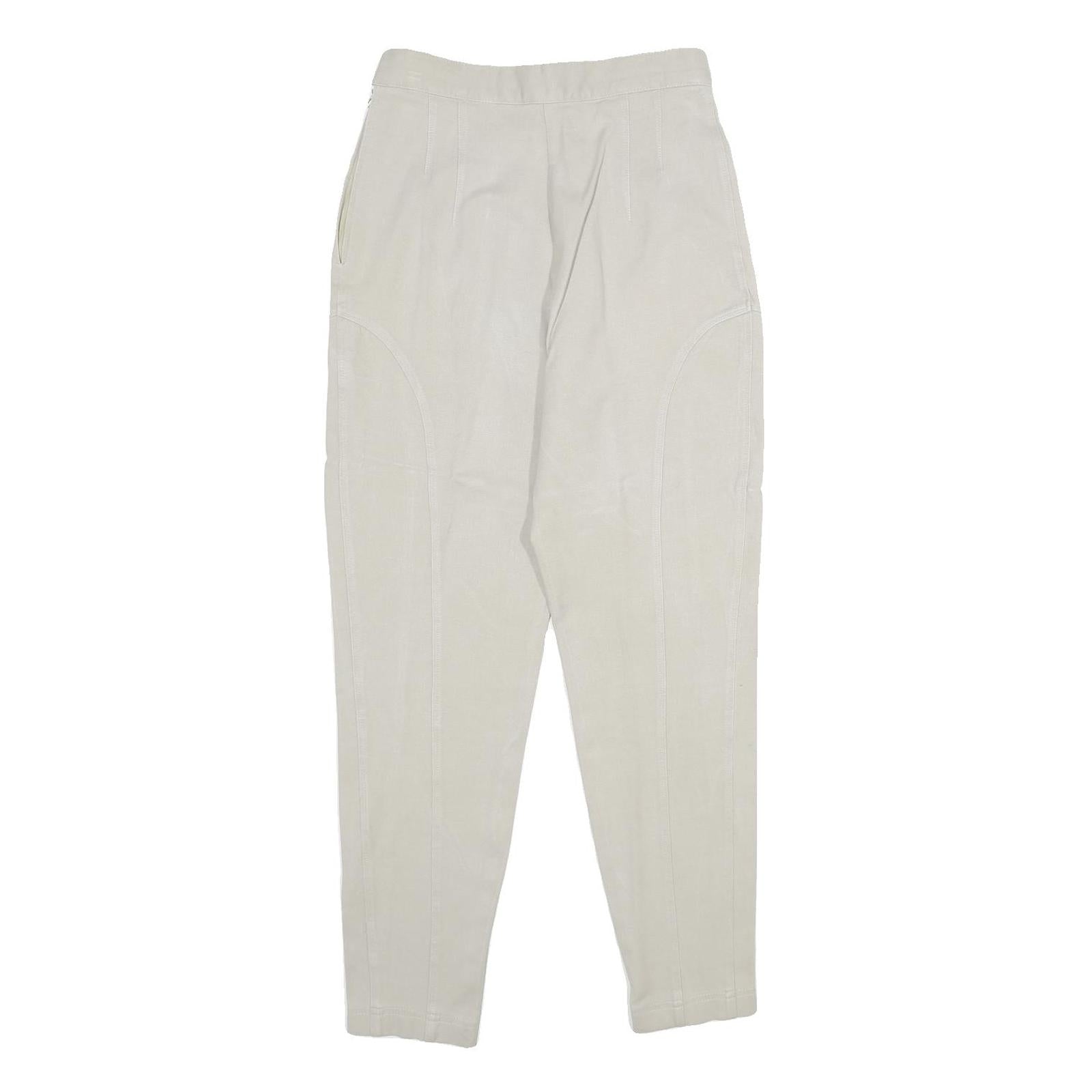 COLLECTION 5 Womens Cotton Blend Beige Regular Fit Straight Trousers W28 L28