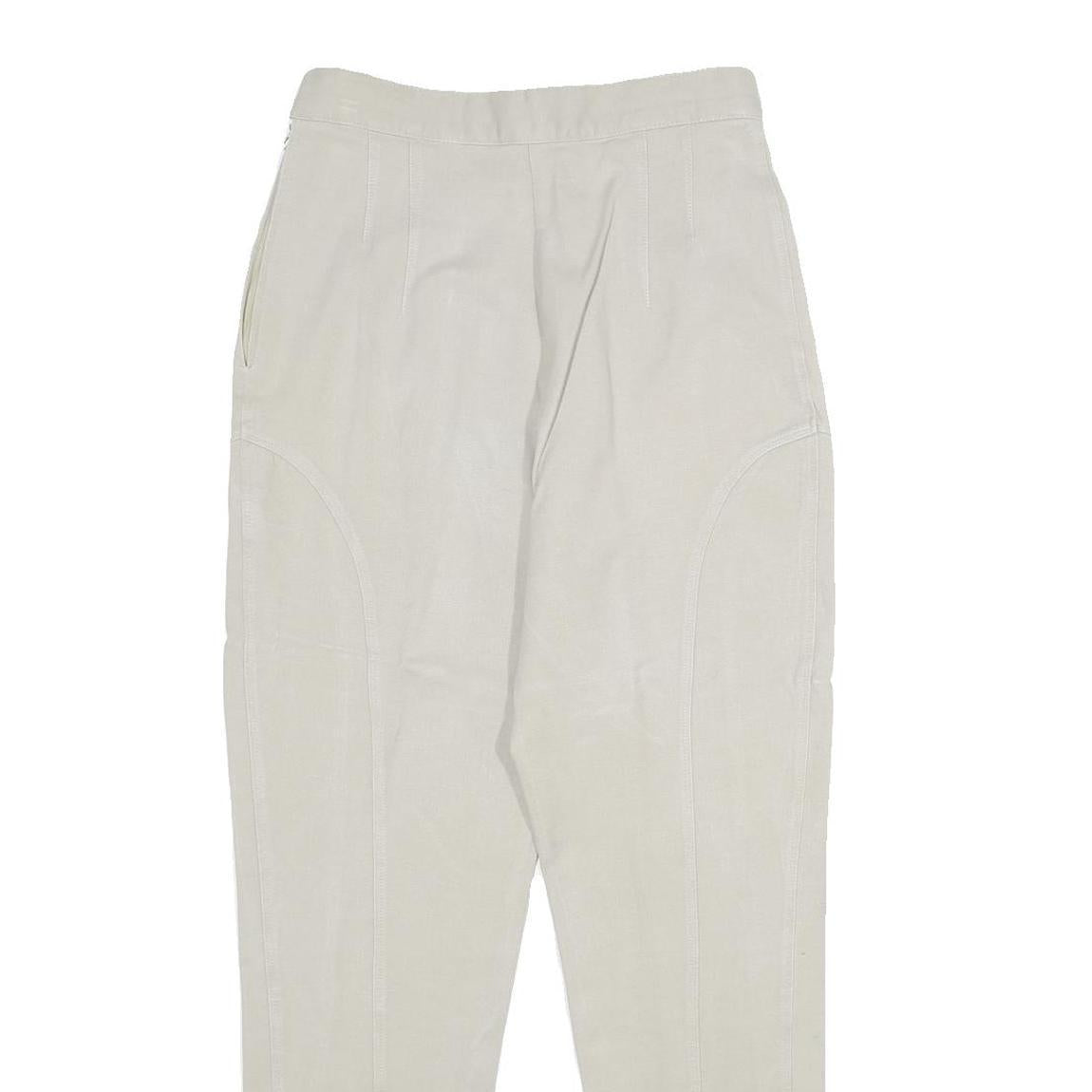 COLLECTION 5 Womens Cotton Blend Beige Regular Fit Straight Trousers W28 L28