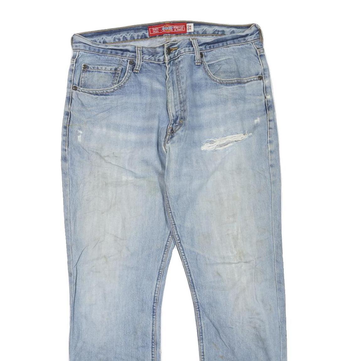 DICKIES Womens Regular Fit Light Blue Denim Jeans W32 L30 Zip Closure Casual