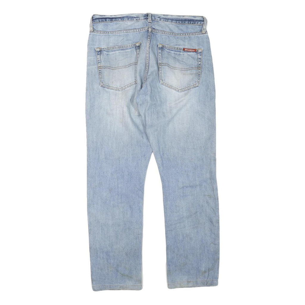 DICKIES Womens Regular Fit Light Blue Denim Jeans W32 L30 Zip Closure Casual