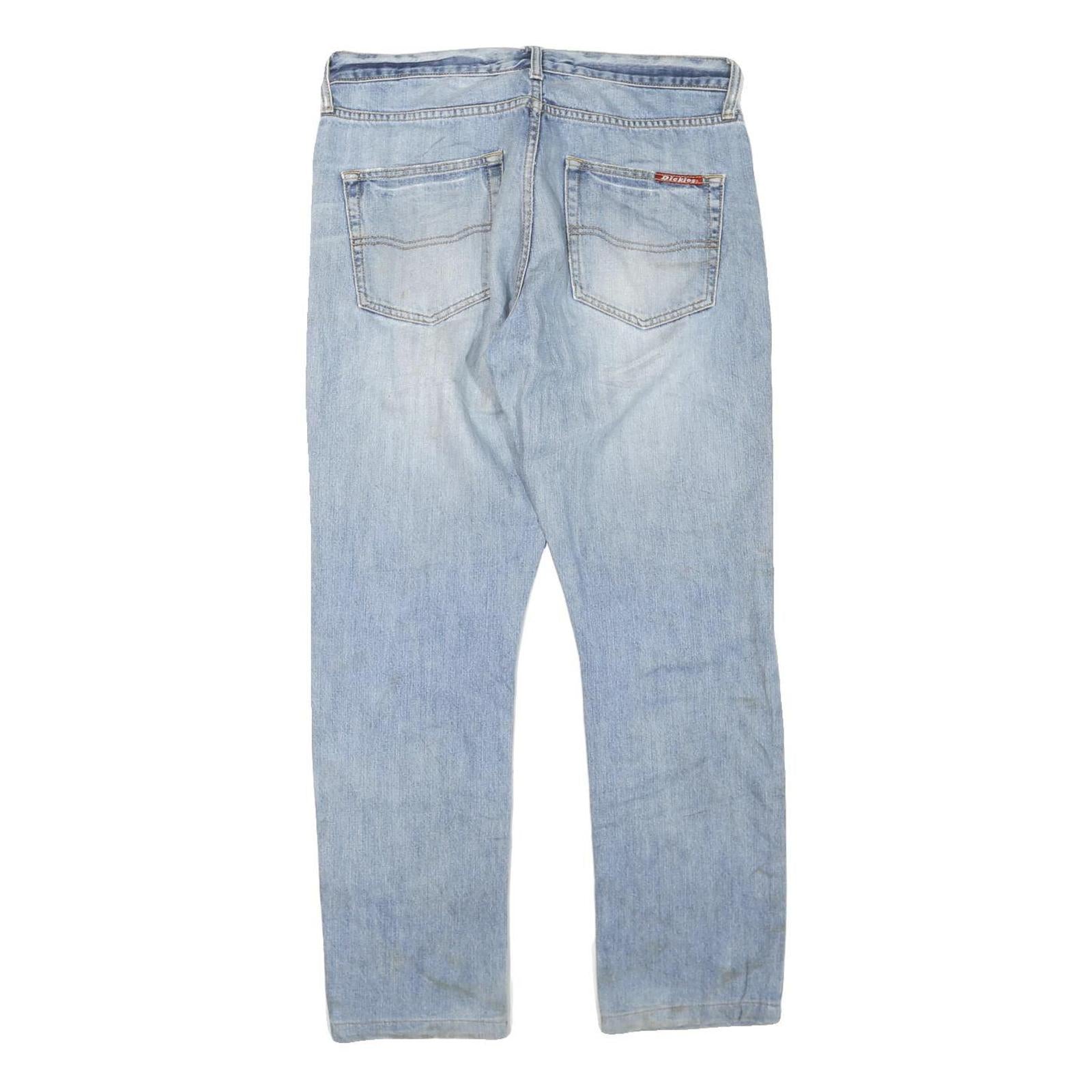 DICKIES Womens Regular Fit Light Blue Denim Jeans W32 L30 Zip Closure Casual