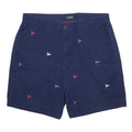 CHAPS Mens Shorts Blue Casual Cotton Blend L W36 Flag Embroidered Pattern