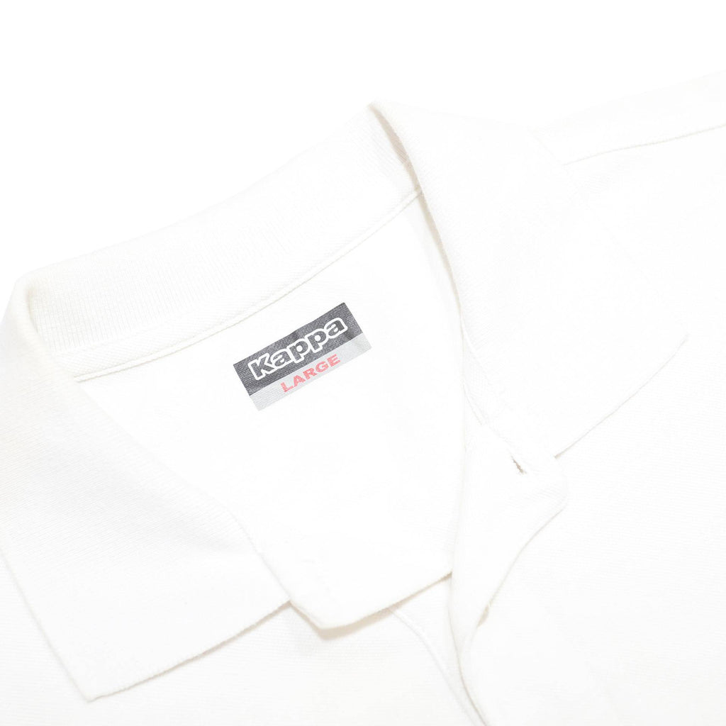 KAPPA Mens White Cotton Polo Shirt L Logo Short Sleeve Basic Casual