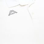 KAPPA Mens White Cotton Polo Shirt L Logo Short Sleeve Basic Casual
