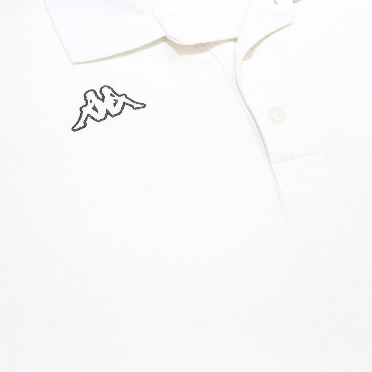 KAPPA Mens White Cotton Polo Shirt L Logo Short Sleeve Basic Casual