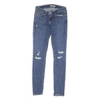 LEVI'S 711 Womens Jeans Blue Slim Skinny Denim Medium W27 L30 Distressed