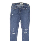 LEVI'S 711 Womens Jeans Blue Slim Skinny Denim Medium W27 L30 Distressed