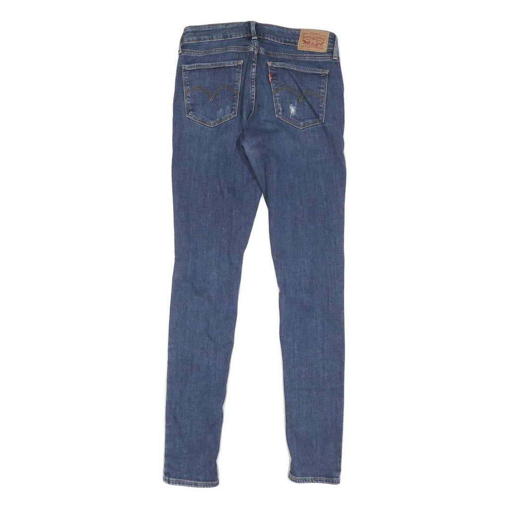 LEVI'S 711 Womens Jeans Blue Slim Skinny Denim Medium W27 L30 Distressed