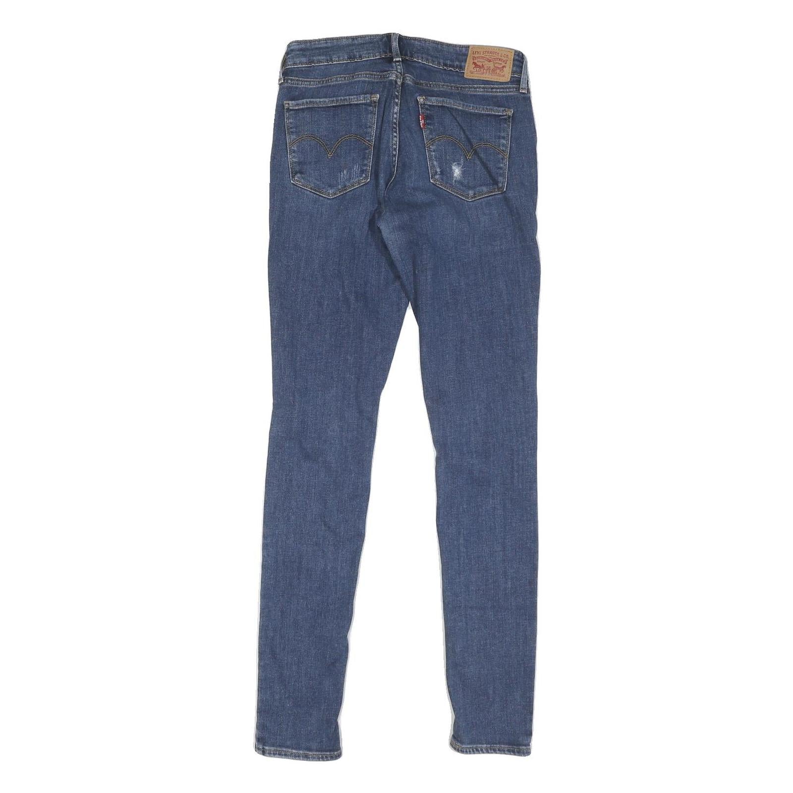 LEVI'S 711 Womens Jeans Blue Slim Skinny Denim Medium W27 L30 Distressed