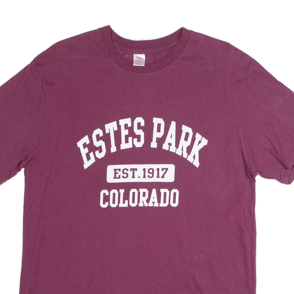 DIMCO APPAREL Estes Park Colorado Mens T-Shirt Maroon USA Crew Neck XL
